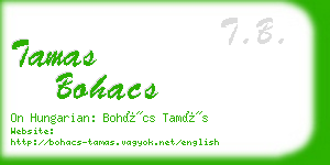 tamas bohacs business card